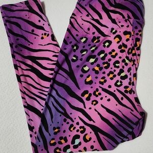 Lularoe Leggings TC2 leopard tiger lisa frank